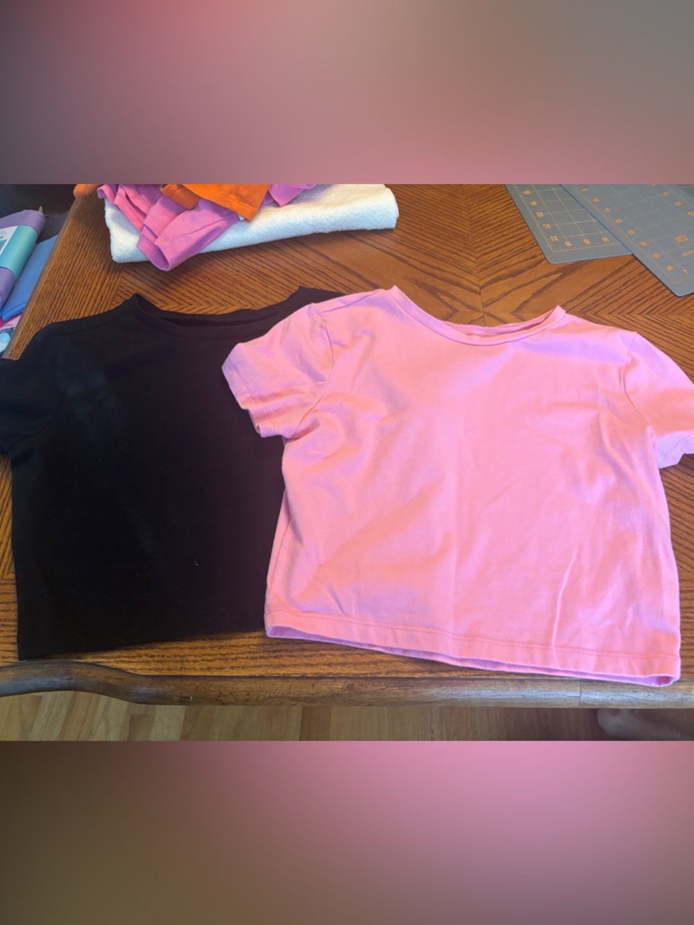 wild fable Black & Pink Crop Tee Duo